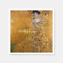 Adele, Dam i Guld, av Gustav Klimt, Monogrammed Pappersservett
