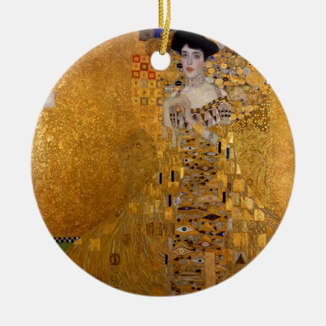 Adele, Dam i Guld - Gustav Klimt Julgransprydnad Keramik (Framsidan)