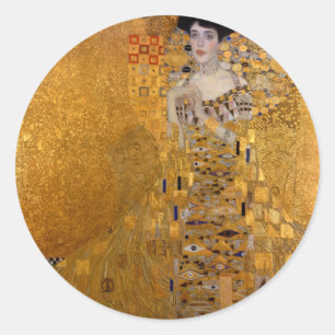Adele, Dam i Guld - Gustav Klimt Runt Klistermärke