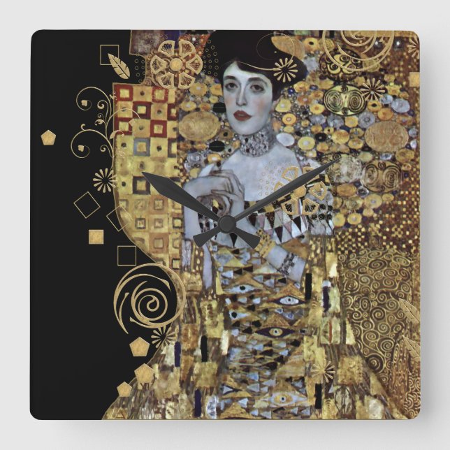 Adele Klimt Arylic Wall Clock Fyrkantig Klocka (Framsida)