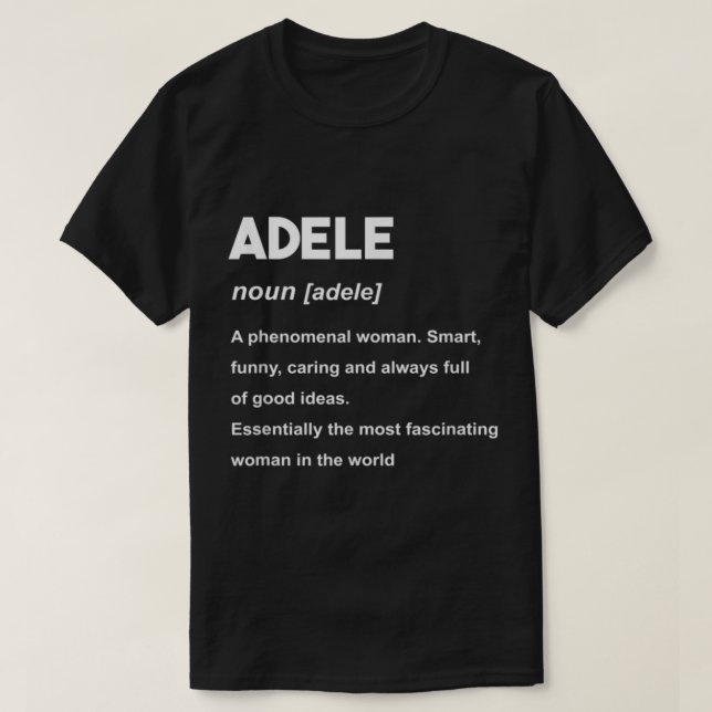 Adele Namn T Shirt (Design framsida)
