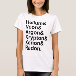 Ädelgaser Helium Neon Argon Krypton Radon Xenon T-shirt