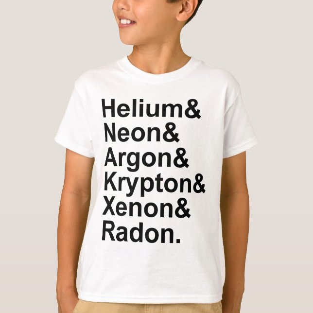Ädelgaser Helium Neon Argon Krypton Radon Xenon Tee (Framsida)