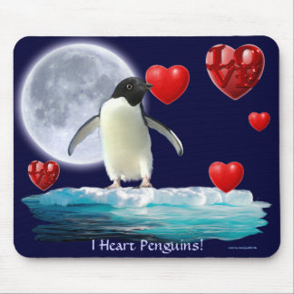 Adelie Penguin, Måne & Hearts Mousepad Musmatta
