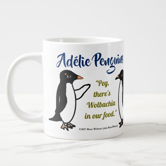 Adélie Penguins 20 oz. mugg by RoseWrites Jumbo Mugg (Vänster)