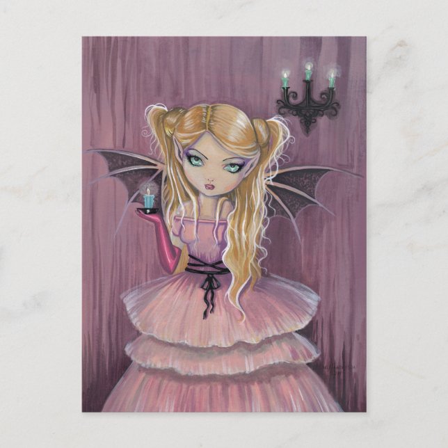 Adeline i Rosa Gothic Vampire Fairy Postcard Vykort (Framsida)