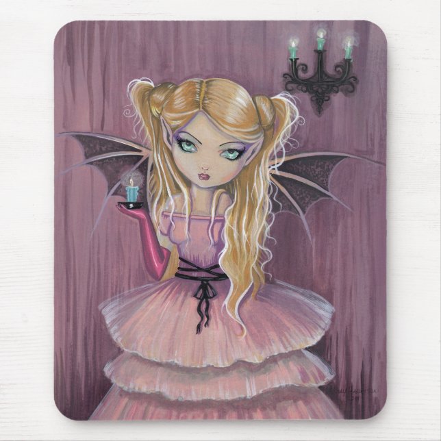Adeline i Rosa Little Goth Vampire Fairy Mousepad Musmatta (Framsidan)