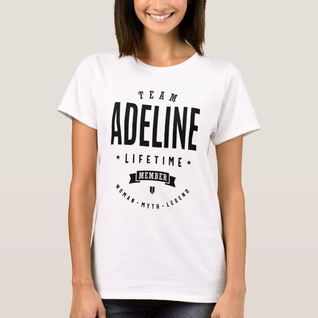 Adeline Personlig Namn Birthday T Shirt (Framsida)