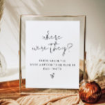 ADELLA Boho var de Möhippa spel Poster<br><div class="desc">Här har de möhippa spelskylten ett edgy handskrivet typsnitt och modern minimalistisk utformning. Den enkla kombinationen svart och vitt färg gör den till ett tillägg till en möhippa eller en par-dusch i perfekten. Ändra enkelt färg så att det matchar temat för evenemanget.</div>