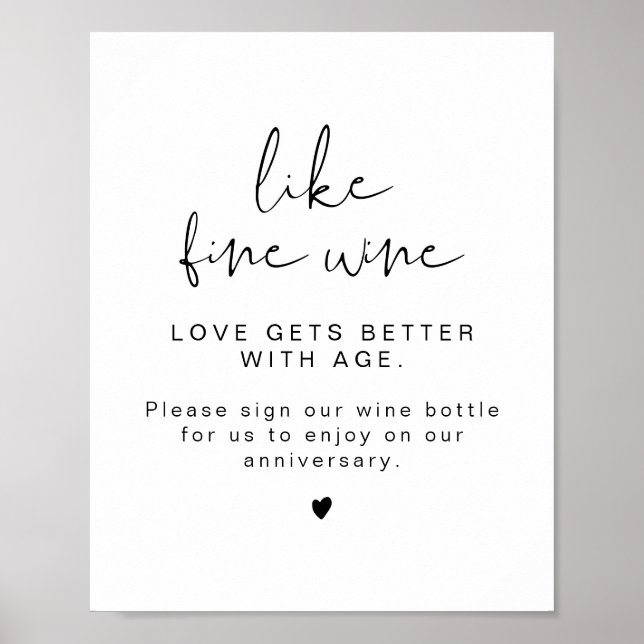 ADELLA Edgy minimal Guestbook-signatur Vin Bröllop Poster (Framsidan)