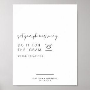 ADELLA Edgy Modern Instagram Hashtag Bröllop-tecke Poster