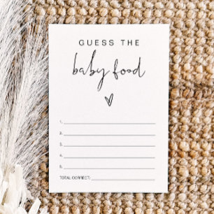 ADELLA Minimalialist gissar Baby Food Baby Shower Inbjudningar