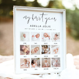 ADELLA Minimalist Boho första året - fotmilstolpe Poster