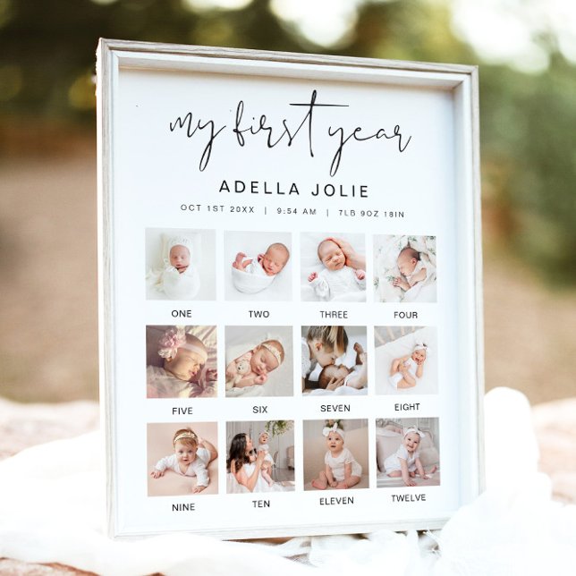 ADELLA Minimalist Boho första året - fotmilstolpe Poster (Skapare uppladdad)