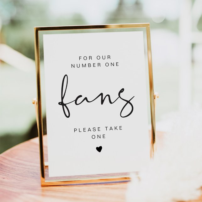 ADELLA Minimalist Vänligen Ta En Fläkt Bröllopssky Inbjudningar (Modern Minimalist For Our Number One Fans Wedding Sign)