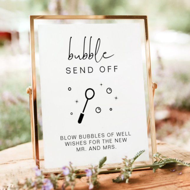 ADELLA Minimalistisk Bubbel Avskeds Bröllopsskylt Poster (Skapare uppladdad)