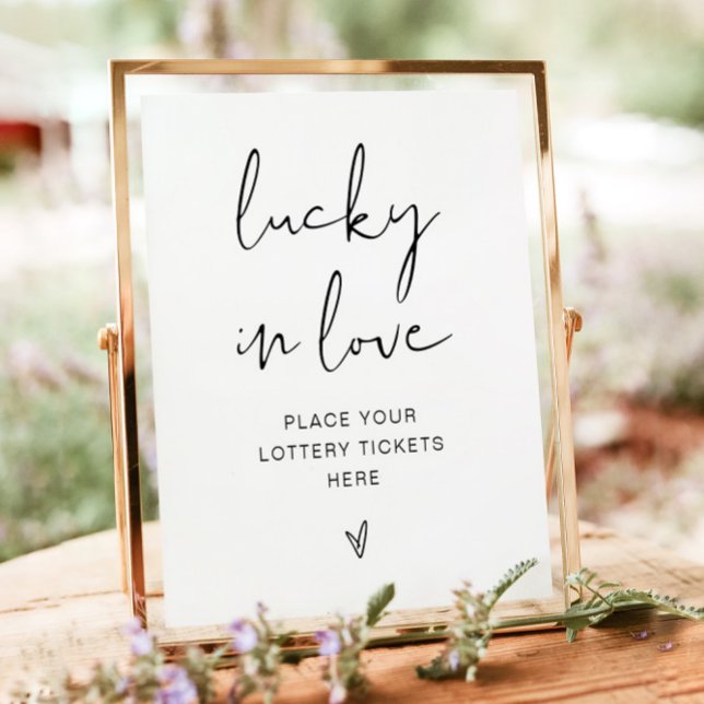ADELLA Minimalistisk Lucky in Love Skylt (Skapare uppladdad)