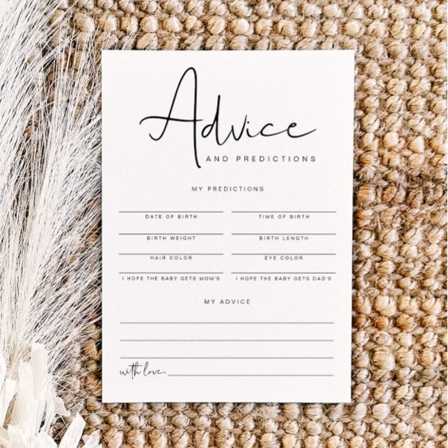 ADELLA Modern Baby Advice and PredicCard Inbjudningar (Skapare uppladdad)