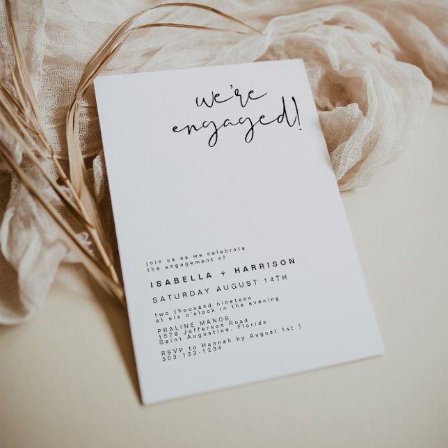 ADELLA - Modern information om minimal Förlovning Inbjudningar (Skapare uppladdad)