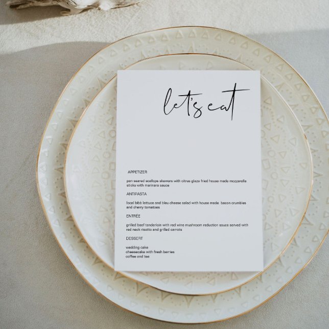 ADELLA - Modern minimal 5 x 7-tums Låt oss Eat Men Meny (Skapare uppladdad)