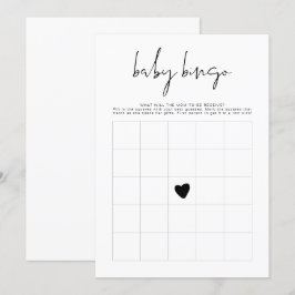 ADELLA Modern Minimalist Baby Shower Bingo Game Inbjudningar
