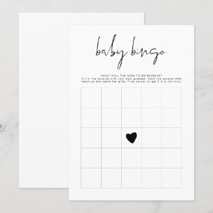ADELLA Modern Minimalist Baby Shower Bingo Game Inbjudningar
