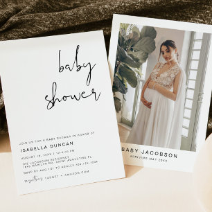 ADELLA Modern Minimalist Baby Shower-inbjudan Inbjudningar