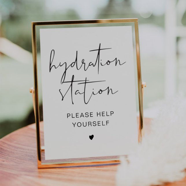 ADELLA Modern Minimalist Hydration Station-tecken Inbjudningar (Skapare uppladdad)