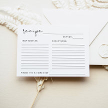 ADELLA Modern Minimalist Möhippa Recept Card