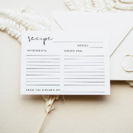 ADELLA Modern Minimalist Möhippa Recept Card Inbjudningar