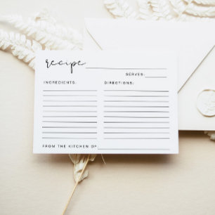 ADELLA Modern Minimalist Möhippa Recept Card Inbjudningar