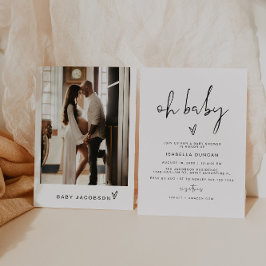 ADELLA Modern Minimalist Oh Baby Shower-inbjudan Inbjudningar