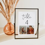 ADELLA Modern Minimalist Photo Bordsnummer Card<br><div class="desc">Det här bordsnumret i bröllop har ett edgy handskrivet teckensnitt och en modern minimalistisk utformning med två bildfack. Ändra enkelt numret för att skapa alla bordsnummer och växla ut bilderna för att matcha din händelse. Pair med något i ADELLA-samlingen för en sammanhållande händelse.</div>