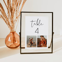 ADELLA Modern Minimalist Photo Bordsnummer Card