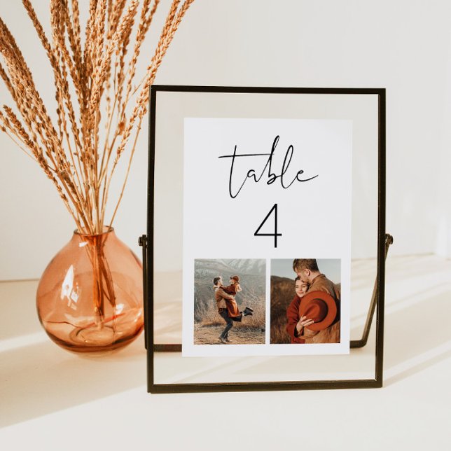 ADELLA Modern Minimalist Photo Bordsnummer Card (Skapare uppladdad)