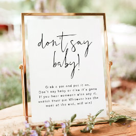 ADELLA Modern Minimalist, säg inte Baby-tecken Poster