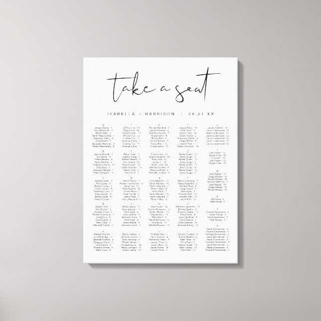 ADELLA Modern minimalistiskt alfabetiskt säte Canvastryck (Framsida)