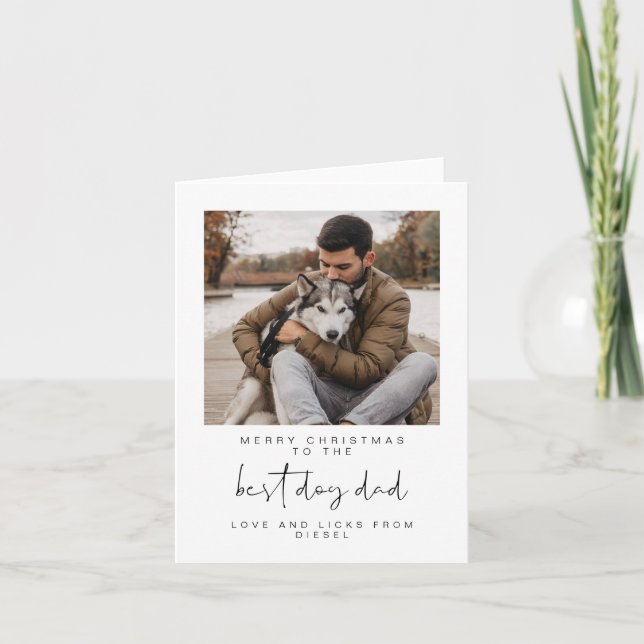ADELLA Modern Photo Best Hund Pappa jul Helgdag Helgkort (Framsida)