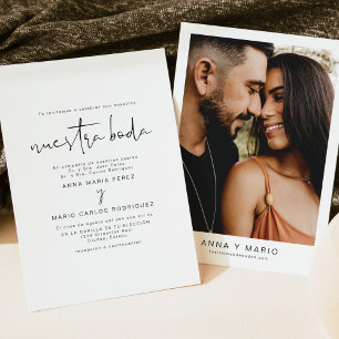 ADELLA Neustra Boda Editable Spain Bröllop Inbjudningar