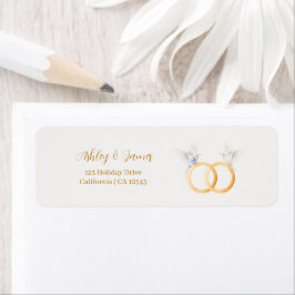 ADELLE Simple Dusk Blue Couple Bröllop-etikett Returadress Etikett