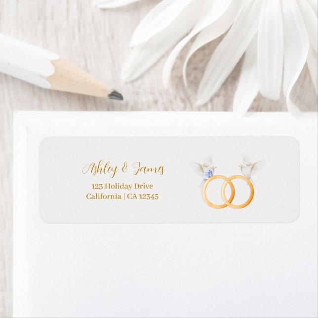 ADELLE Simple Dusk Blue Couple Bröllop-etikett Returadress Etikett (Insitu)