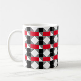 Ädelrött och svart modern geometrisk mönster w kaffemugg