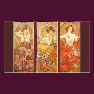 Ädelstenar - Alphonse Mucha Rektangulärt Klistermärke