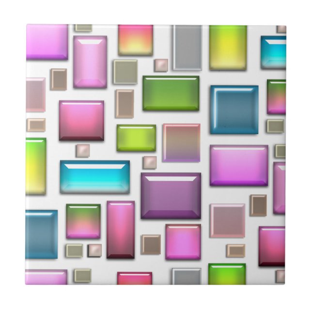 Ädelstenar och mor av pärlor kakelplatta (Framsidan)