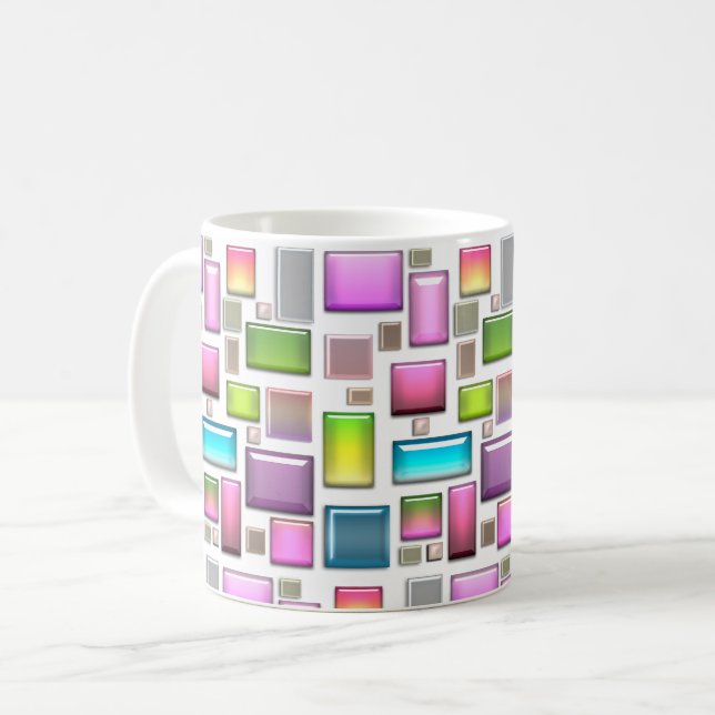 Ädelstenar och pärlmor kaffemugg (Framsida vänster)