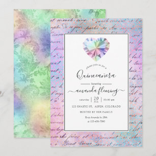 Ädelstens Quinceañera Inbjudningar