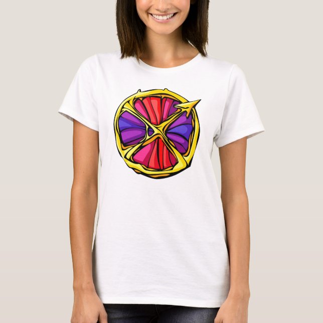 Ädelstensfärgad Skyttensymbol T-shirt (Framsida)