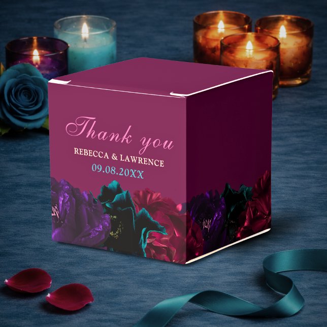 Ädelstensfärgade blomsterbröllop presentaskar (Skapare uppladdad)