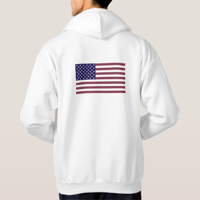 Ädelstensflagga USA – Safir, Rubin & Diamant Konst Hoodie (Baksida)