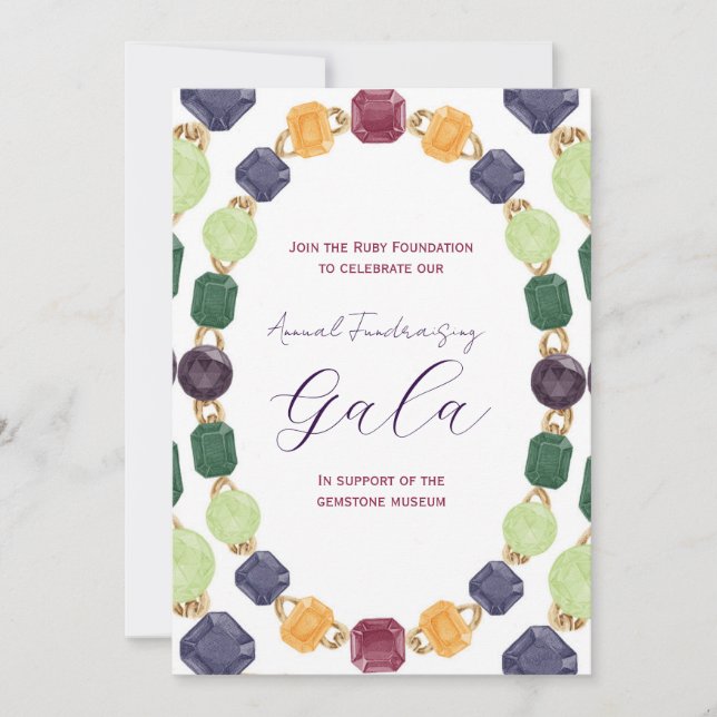 Ädelstenshalsbandsgala  inbjudningar (Framsida)